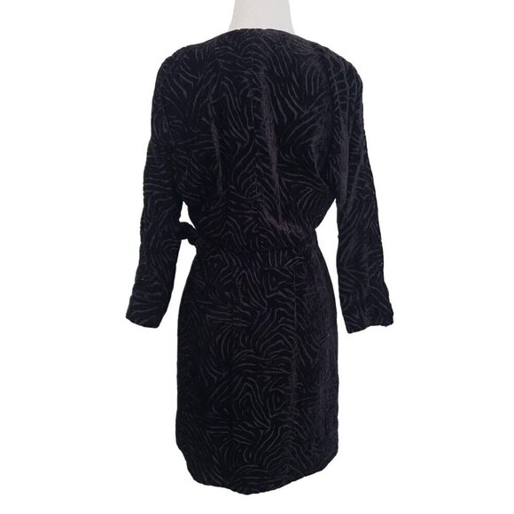 & Other Stories Paris Atelier Velvet Wrap Dress Textured Zebra Womens Size 0 - Picture 9 of 10